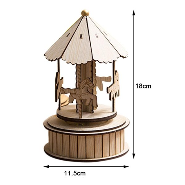 Muzykalnaya shkatulka karusel derevyannaya razmer